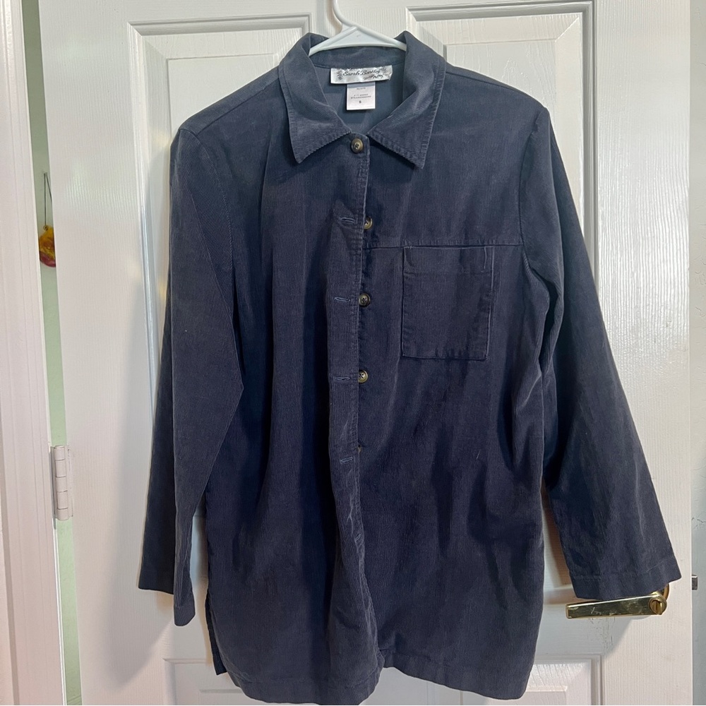 Sarah Bentley S Navy Blue Cotton Corded Jacket